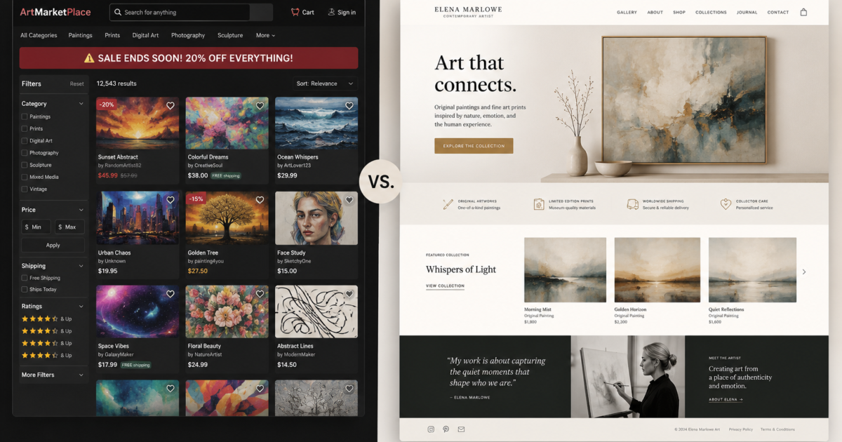 Best Website Platforms for Artists: Why Professional Websites Outperform Online Marketplaces